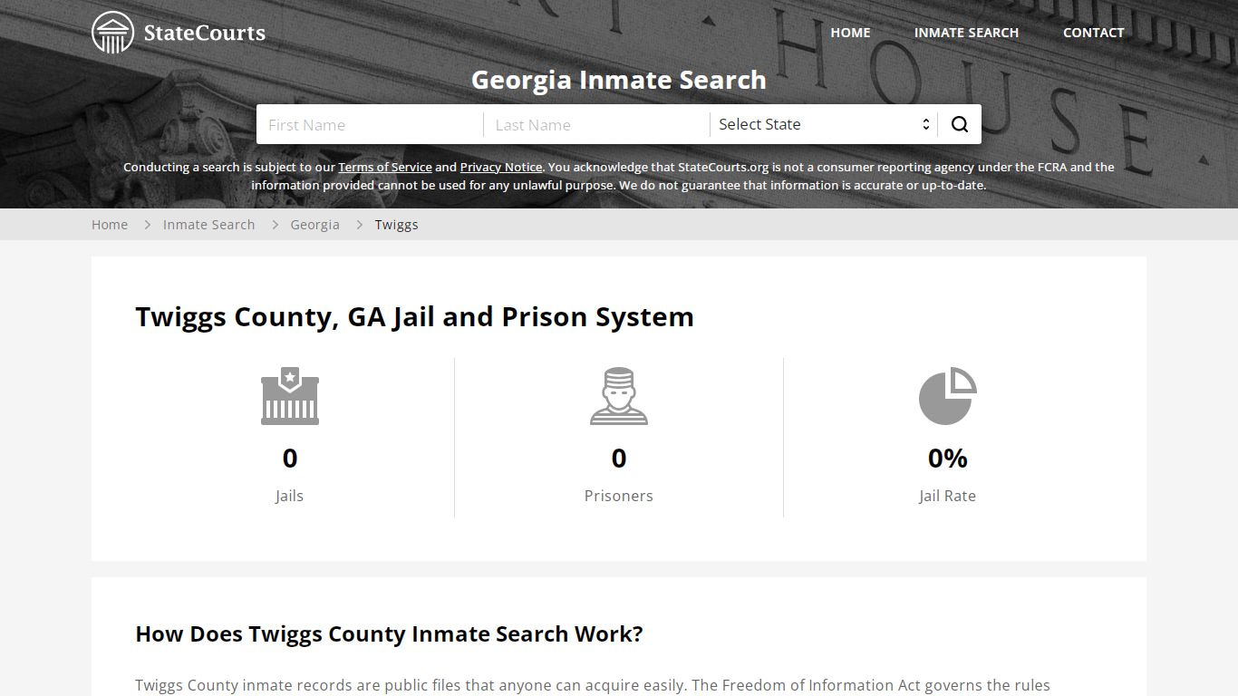 Twiggs County, GA Inmate Search - StateCourts