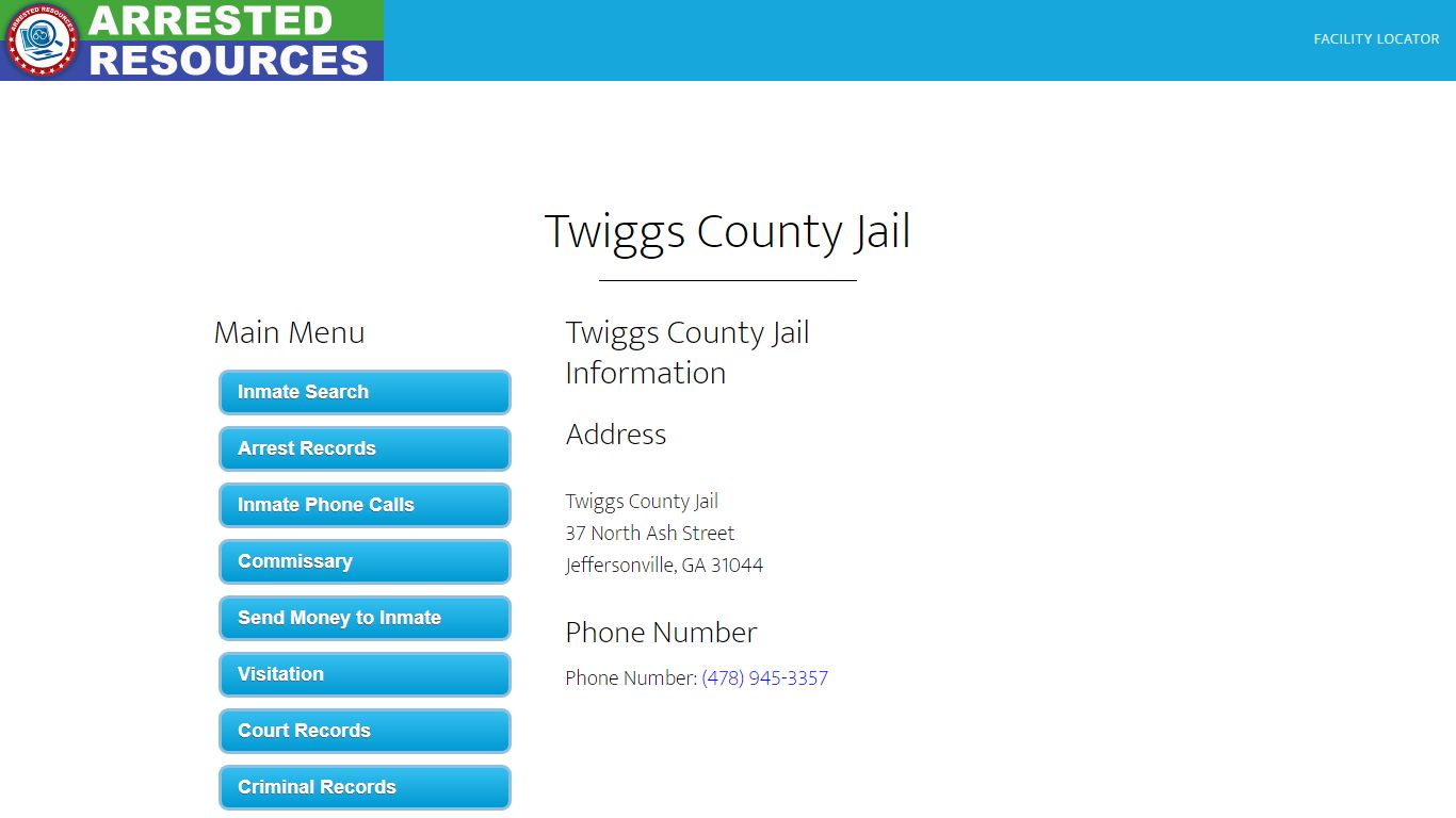 Twiggs County Jail - Inmate Search - Jeffersonville, GA