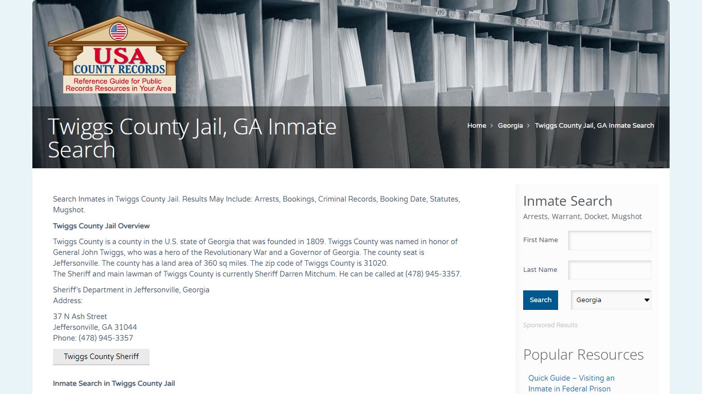 Twiggs County Jail, GA Inmate Search | Name Search