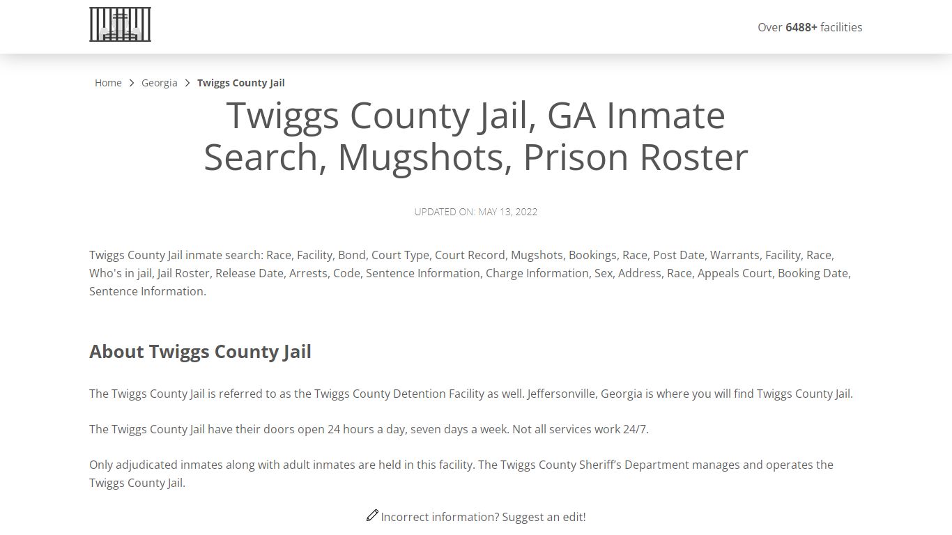 Twiggs County Jail, GA Inmate Search, Mugshots, Prison ...